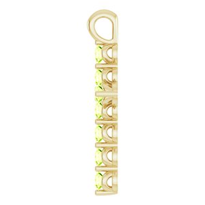 14K Yellow Gold Natural Peridot Cross Pendant