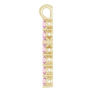 14K Yellow Gold Natural Pink Tourmaline Cross Pendant