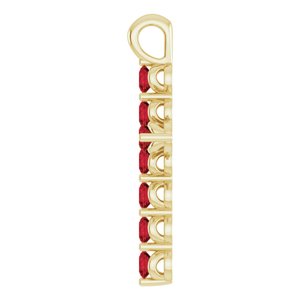 14K Yellow Gold Natural Mozambique Garnet Cross Pendant