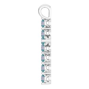 Platinum Lab-Grown Alexandrite Cross Pendant