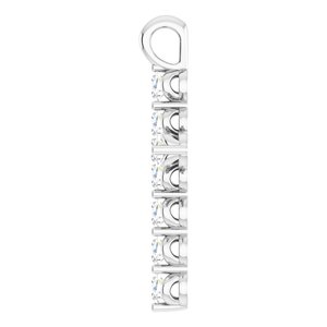 14K White Gold Natural White Sapphire Cross Pendant