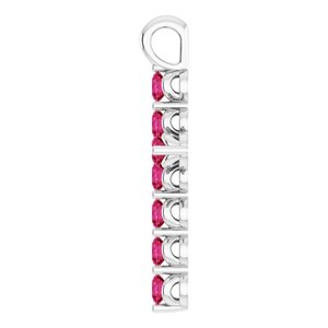 Sterling Silver Lab-Grown Ruby Cross Pendant