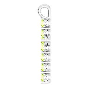 Sterling Silver Natural Peridot Cross Pendant