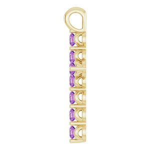 14K Yellow Gold Natural Amethyst Cross Pendant