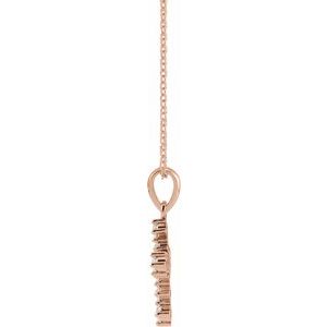14K Rose Gold 3/8 CTW Natural Diamond Cross 16-18" Necklace