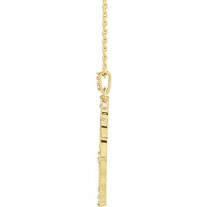 14K Yellow Gold 1/6 CTW Natural Diamond Guardian Angel 16-18" Necklace