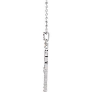 Platinum 1/6 CTW Natural Diamond Guardian Angel 16-18" Necklace