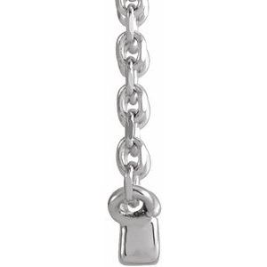 Sterling Silver .07 CTW Natural Diamond French-Set Bar 16" Necklace