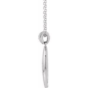 14K White Gold 1/6 CTW Natural Diamond Beaded 16-18" Necklace