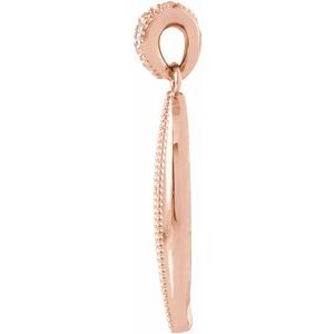14K Rose Gold 1/6 CTW Natural Diamond Beaded Pendant