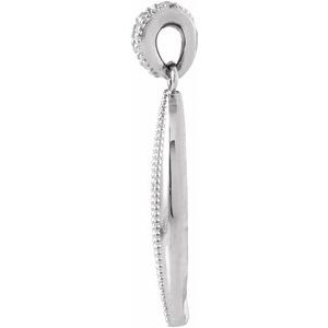 Sterling Silver 1/6 CTW Natural Diamond Beaded Pendant