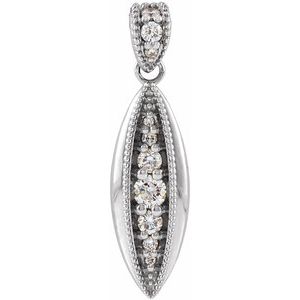 Platinum 1/6 CTW Natural Diamond Beaded Pendant