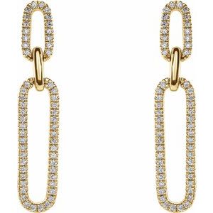 14K Yellow Gold 1/3 CTW Natural Diamond Link Earrings