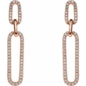 14K Rose Gold 1/3 CTW Natural Diamond Link Earrings