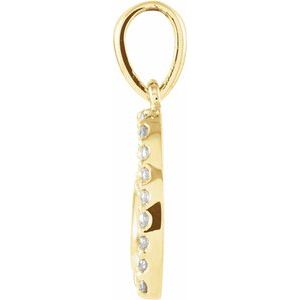 14K Yellow Gold .07 CTW Natural Diamond Heart Pendant
