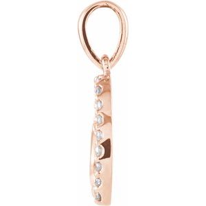 14K Rose Gold .07 CTW Natural Diamond Heart Pendant