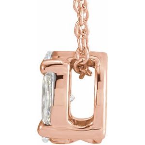 14K Rose Gold 1/3 CTW Natural Diamond Cluster 16-18" Necklace