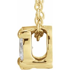 14K Yellow Gold 1/6 CTW Natural Diamond Cluster 16-18" Necklace