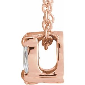 14K Rose Gold 1/6 CTW Natural Diamond Cluster 16-18" Necklace