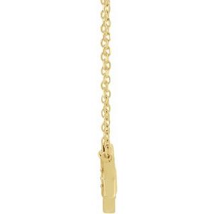 14K Yellow Gold .03 CT Natural Diamond Star of David 18" Necklace