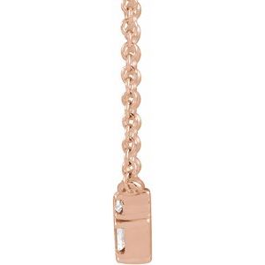 14K Rose Gold 1/3 CTW Natural Diamond Bar 16" Necklace