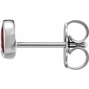 14K White Gold Natural Mozambique Garnet & .03 CTW Natural Diamond Right Earring – image 2