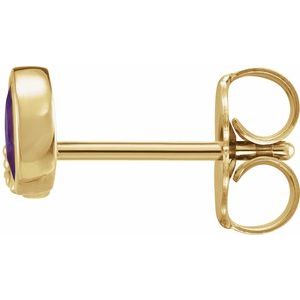 14K Yellow Gold Natural Amethyst & .03 CTW Natural Diamond Right Earring – image 2