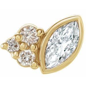 14K Yellow Gold 1/10 CTW Natural Diamond Right Earring