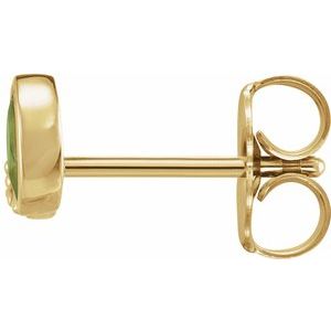 14K Yellow Gold Natural Peridot & .03 CTW Natural Diamond Right Earring