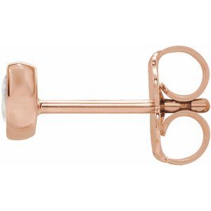14K Rose Gold Natural White Sapphire & .03 CTW Natural Diamond Right Earring – image 2