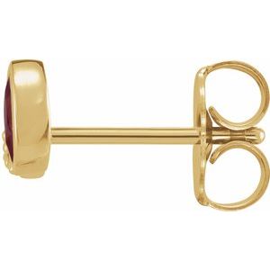 14K Yellow Gold Lab-Grown Ruby & .03 CTW Natural Diamond Right Earring – image 2