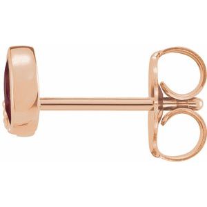 14K Rose Gold Lab-Grown Ruby & .03 CTW Natural Diamond Right Earring – image 2