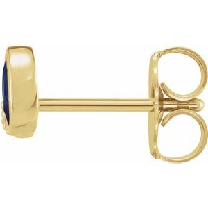 14K Yellow Gold Natural Blue Sapphire & .03 CTW Natural Diamond Right Earring – image 2