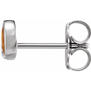 Sterling Silver Natural Citrine & .03 CTW Natural Diamond Right Earring – image 2