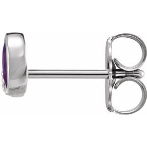 Sterling Silver Natural Amethyst & .03 CTW Natural Diamond Right Earring – image 2