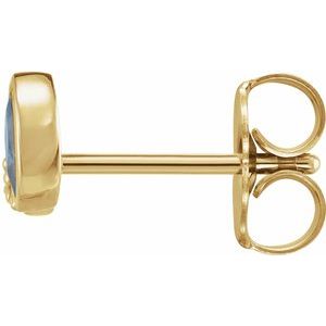 14K Yellow Gold Natural Aquamarine & .03 CTW Natural Diamond Right Earring – image 2