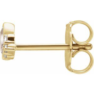 14K Yellow Gold Natural White Sapphire & .03 CTW Natural Diamond Left Earring – image 2