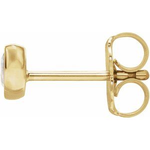 14K Yellow Gold Natural White Sapphire & .03 CTW Natural Diamond Right Earring