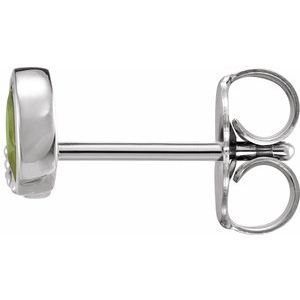 14K White Gold Natural Peridot & .03 CTW Natural Diamond Right Earring – image 2