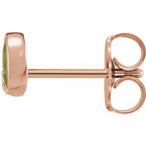 14K Rose Gold Natural Peridot & .03 CTW Natural Diamond Right Earring – image 2