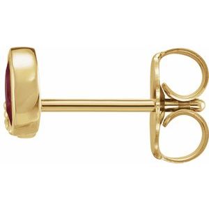 14K Yellow Gold Natural Mozambique Garnet & .03 CTW Natural Diamond Right Earring – image 2