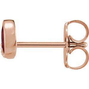 14K Rose Gold Natural Mozambique Garnet & .03 CTW Natural Diamond Right Earring – image 2