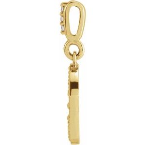 14K Yellow Gold 1/10 CTW Natural Diamond Crescent Moon Pendant