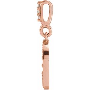 14K Rose Gold 1/10 CTW Natural Diamond Crescent Moon Pendant