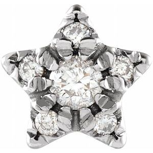 14K White Gold .05 CTW Natural Diamond Star Single Earring