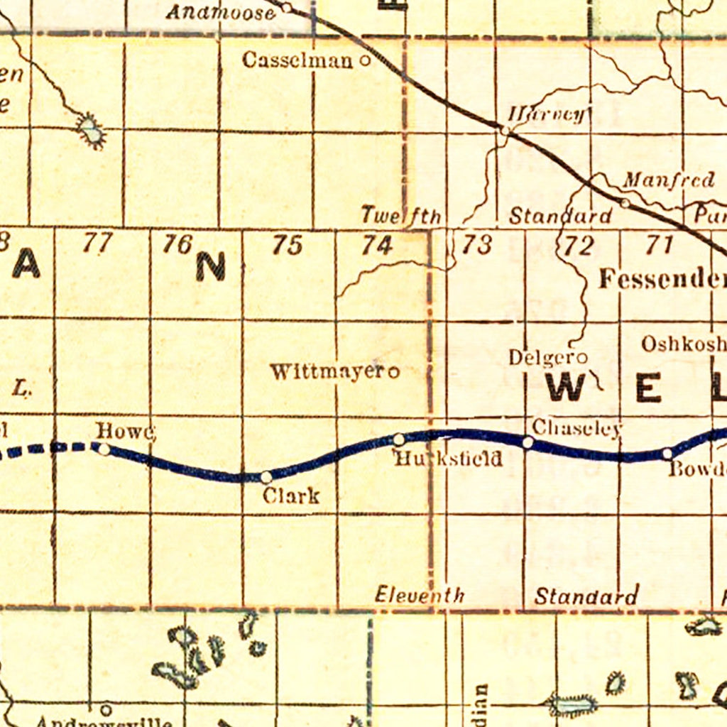 Vintage Map of North Dakota 1901