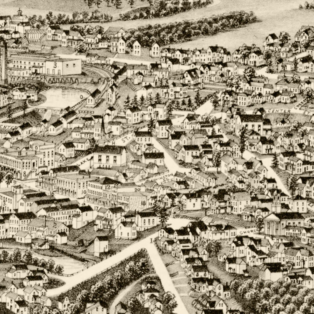 Vintage Map of Perry, New York 1892