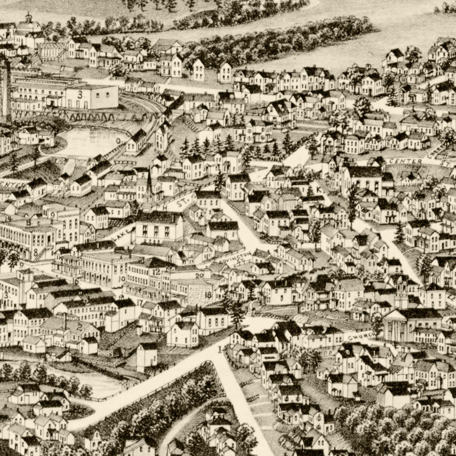 Vintage Map of Perry, New York 1892
