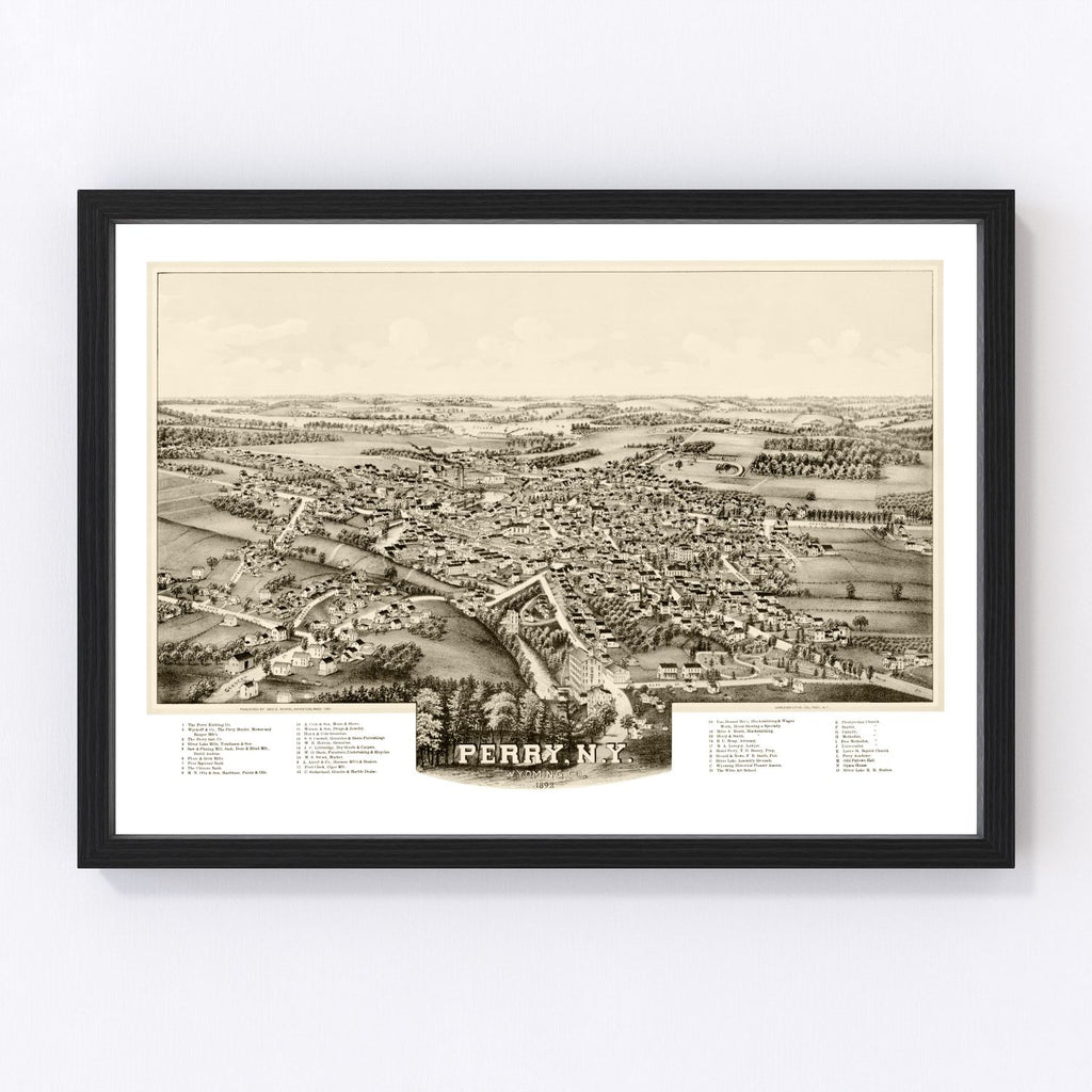 Vintage Map of Perry, New York 1892