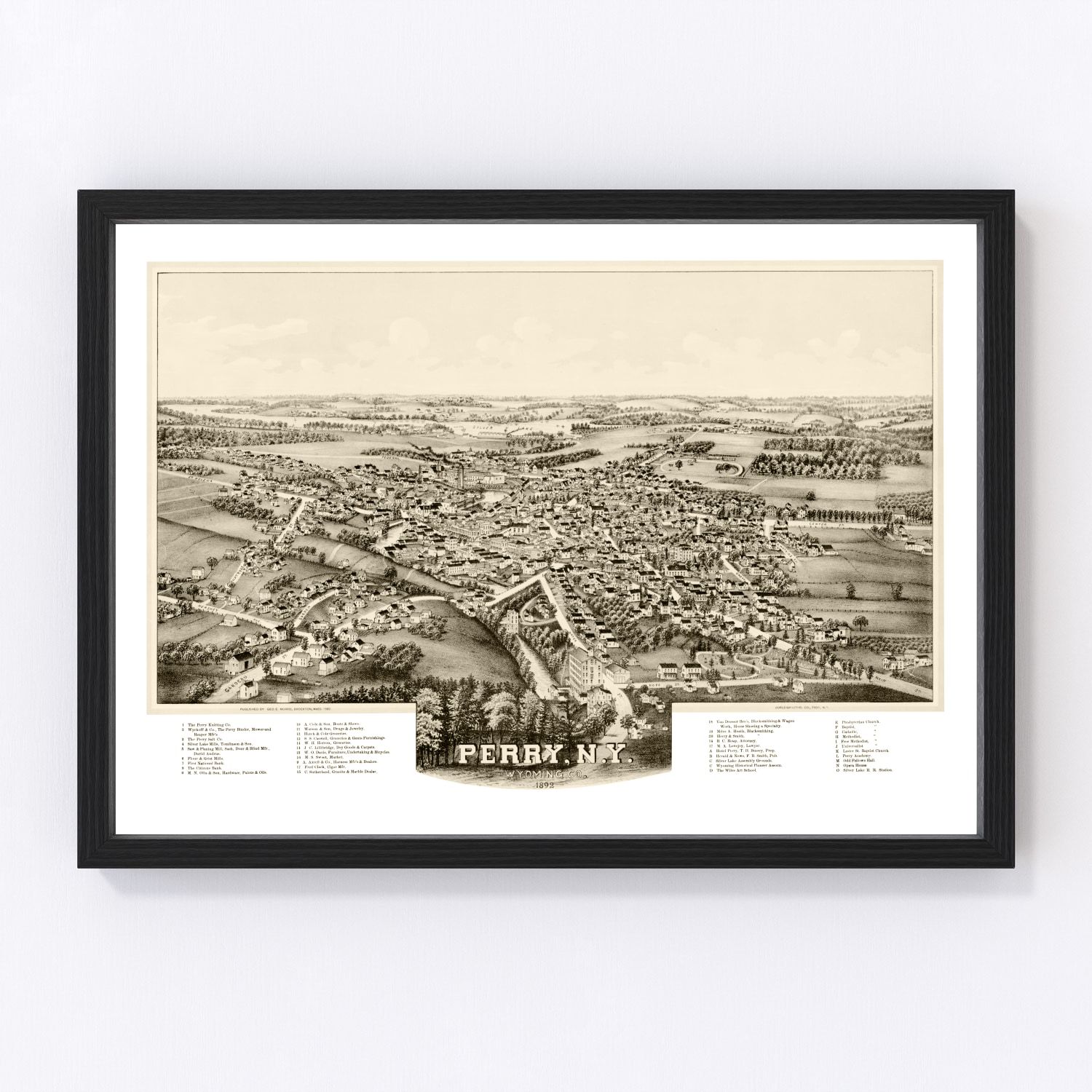 Vintage Map of Perry, New York 1892